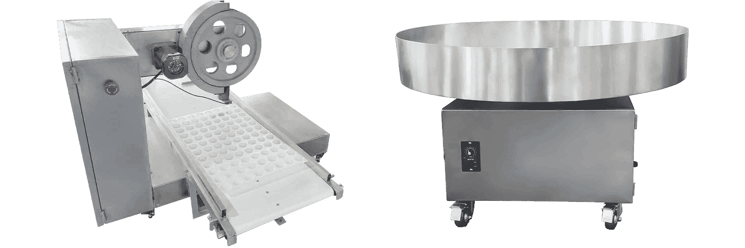 ST-280A 트레이 정렬이있는 Mochi 래퍼 파우더 머신/볼 라운드 머신